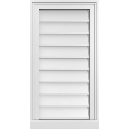 Ekena Millwork Vertical Surface Mount PVC Gable Vent w/ 2"W x 2"H , Brickmould Sill Frame, 16"W x 30"H GVPVE16X3003SN
